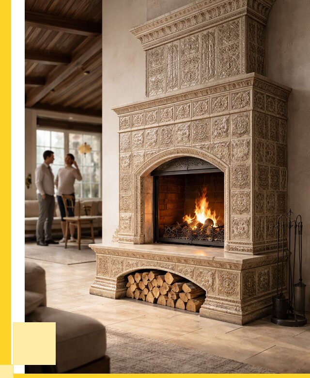 Купить изразцовый камин в Геленджике от 259850 р. | ЭриданГлн