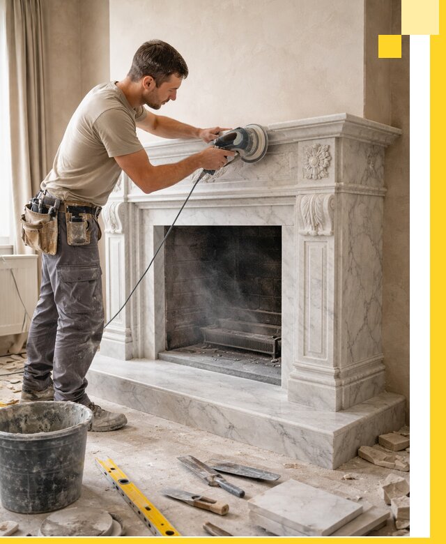 Изготовление и установка мраморных каминов в Геленджике под ключ