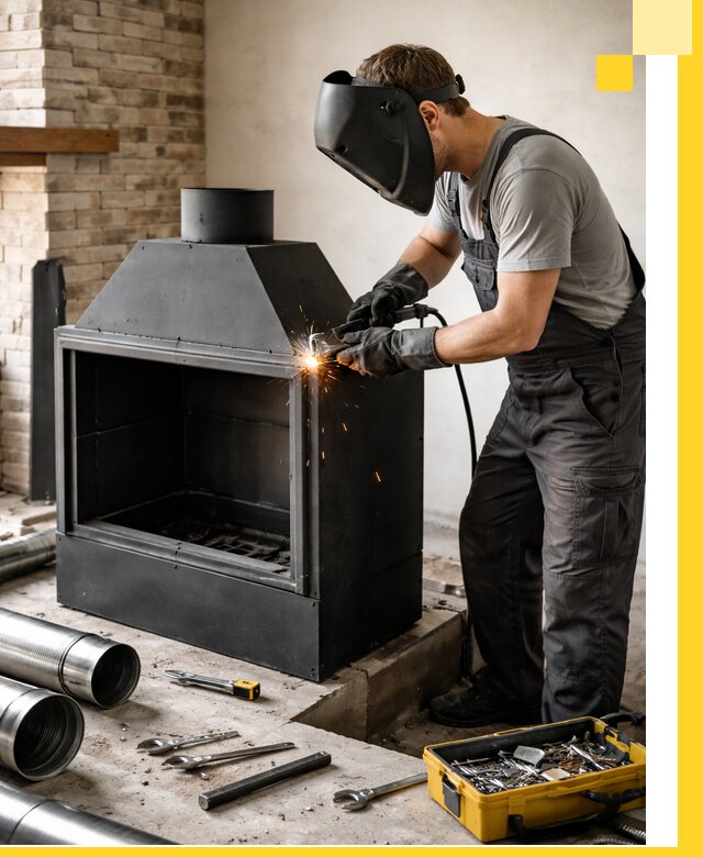 Продажа и установка металлических каминов в Геленджике под ключ