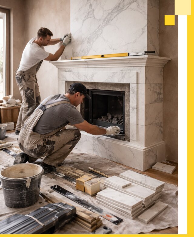 Отделка каминов в Геленджике качественные облицовочные работы