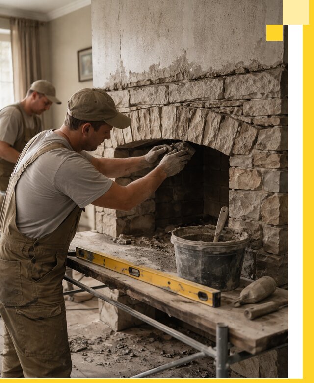 Изготовление каминов под ключ в Геленджике, монтаж и отделка