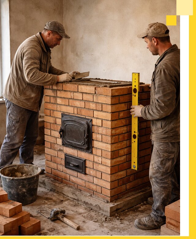 Отопительные печи под ключ в Геленджике, установка и сборка