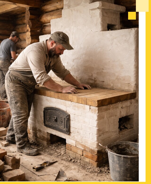 Проектирование и установка русской печи с лежанкой в Геленджике