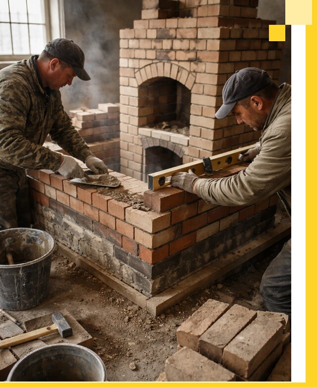 Изготовление и монтаж печей и каминов из кирпича в Геленджике