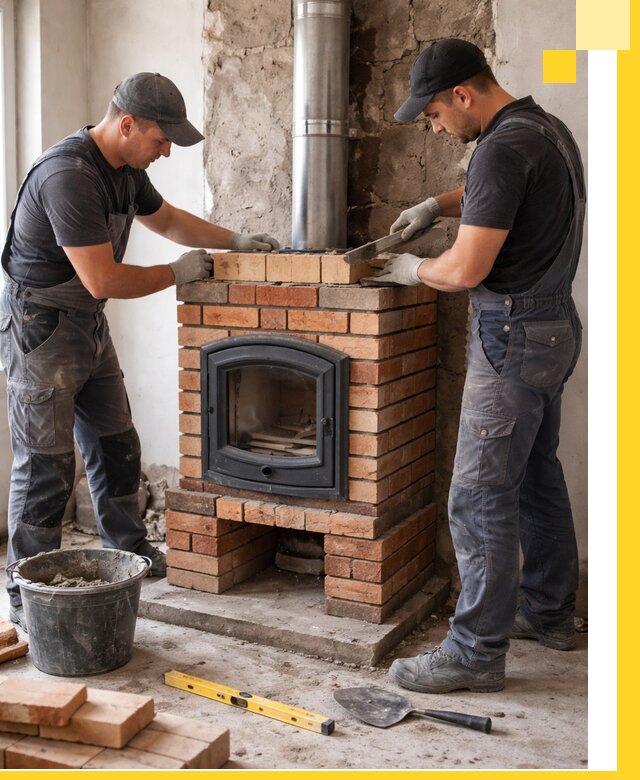 Монтаж печи камина под ключ в Геленджике с гарантией и пусконаладкой