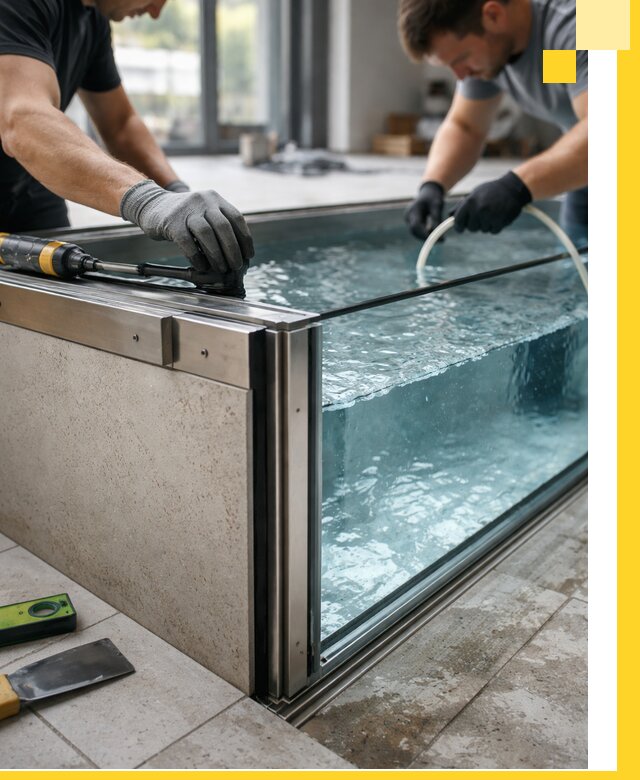 Проектирование и монтаж стеклянных бассейнов в Геленджике