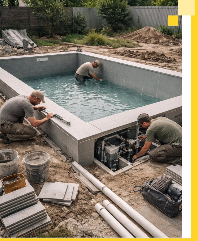 Строительство и монтаж бассейнов для дачи под ключ в Геленджике