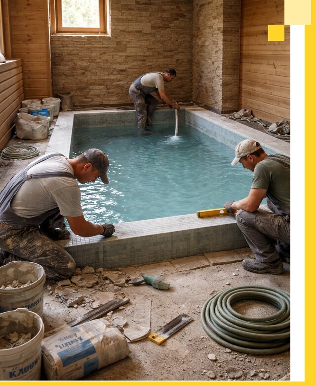 Проектирование и строительство бассейнов для бани в Геленджике