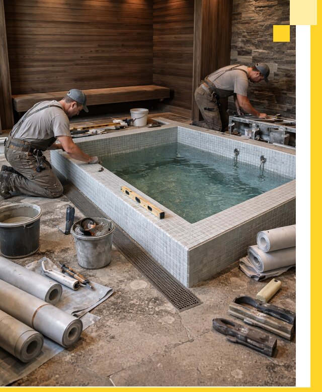 Установка и строительство бассейнов для сауны в Геленджике