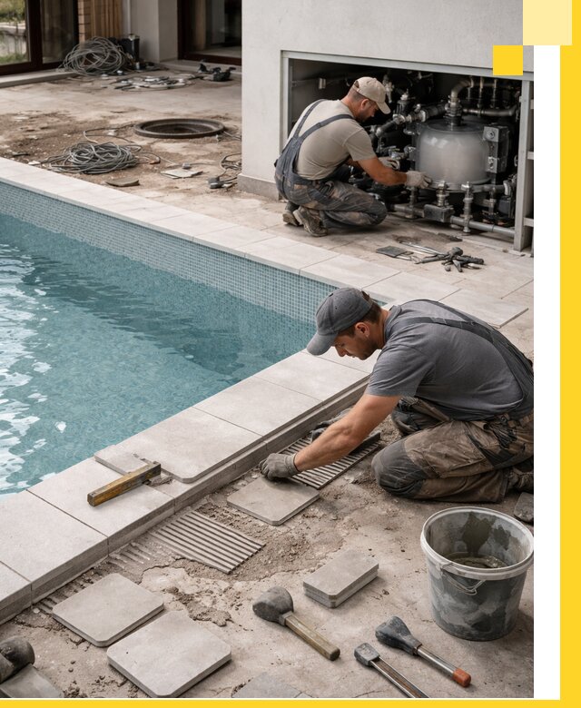 Строительство и монтаж бассейнов в коттедже в Геленджике