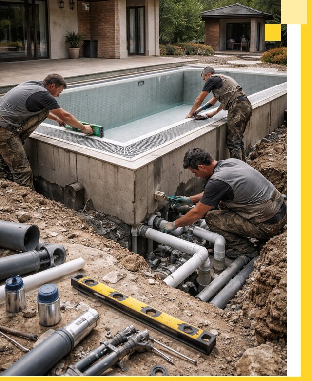 Строительство переливных бассейнов в Геленджике под ключ