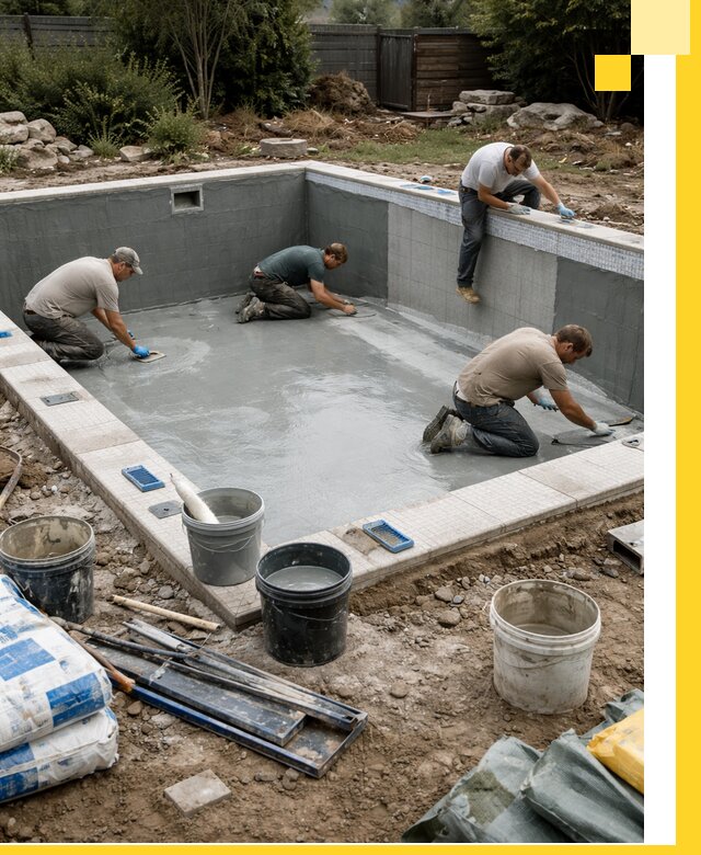 Изготовление и монтаж чаши бассейна под ключ в Геленджике