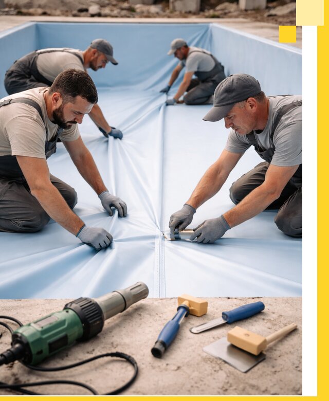 ПВХ пленка для бассейнов с монтажом и гарантией в Геленджике