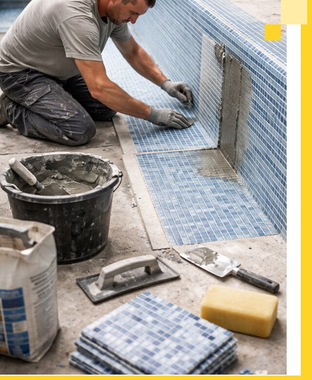 Укладка и ремонт мозаики для бассейнов под ключ в Геленджике