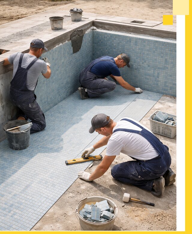 Укладка и установка плитки для бассейнов под ключ в Геленджике