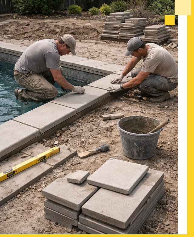 Установка и изготовление копингового камня для бассейнов в Геленджике