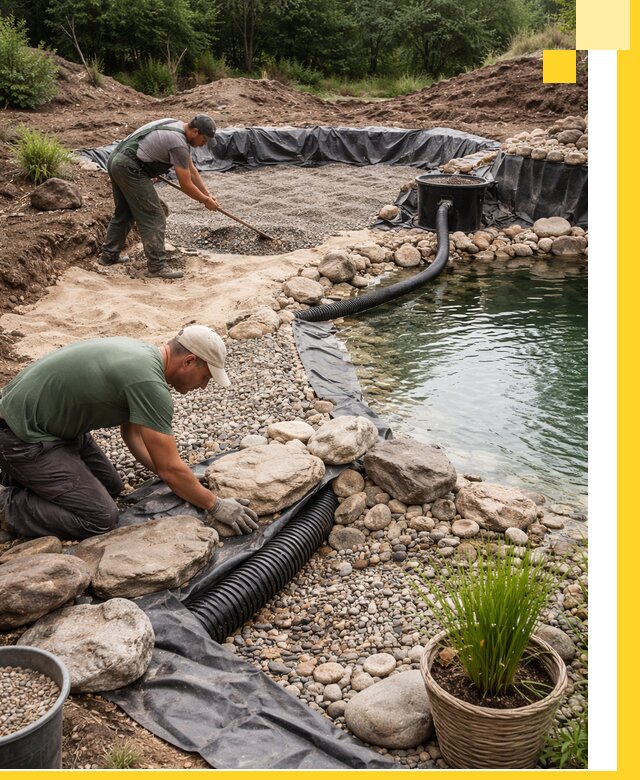 Строительство природных бассейнов и озер в Геленджике под ключ