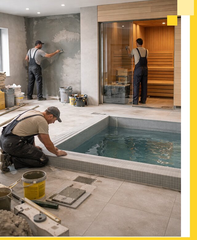 Проектирование и строительство сауны с бассейном в Геленджике