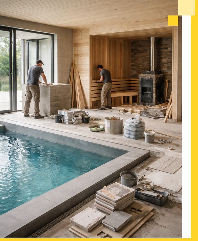 Проектирование и строительство бань с бассейном в Геленджике