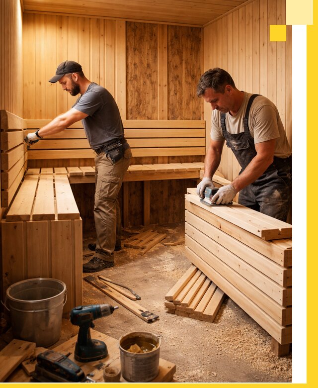 Профессиональный комплексный ремонт саун под ключ в Геленджике