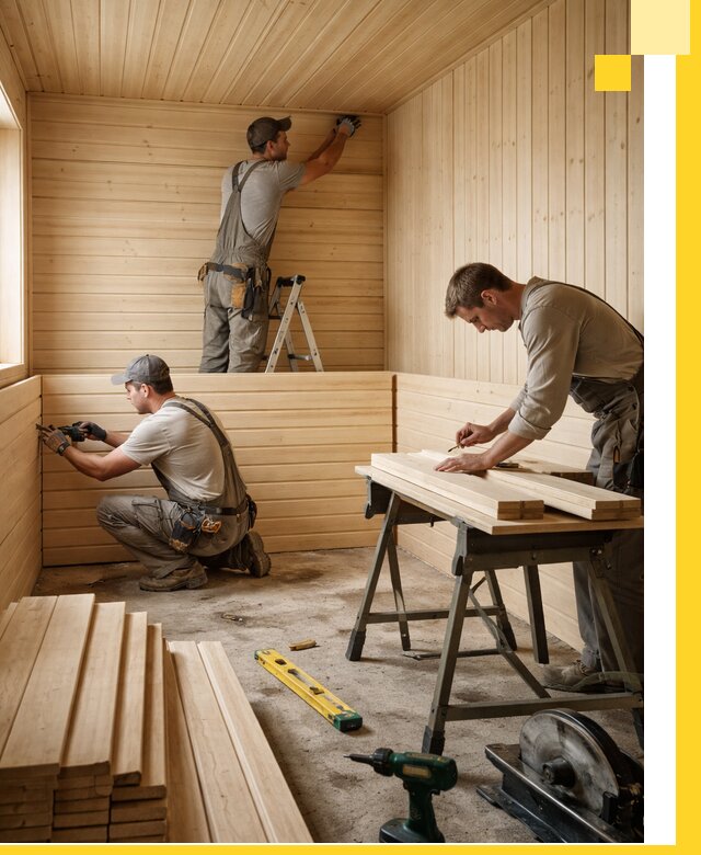 Обшивка саун в Геленджике из натуральной древесины под ключ