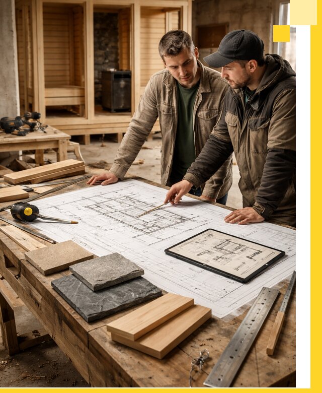 Проекты бань под ключ и планы строительства в Геленджике