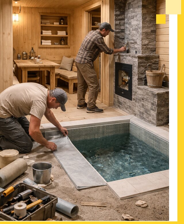 Строительство бань с комнатой отдыха под ключ в Геленджике