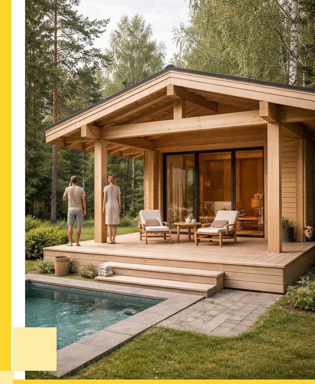 Бани с террасой под ключ в Геленджике от 623640 р. | ЭриданГлн