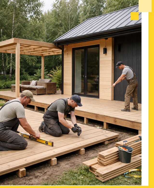 Строительство бань с террасой и бассейном под ключ в Геленджике