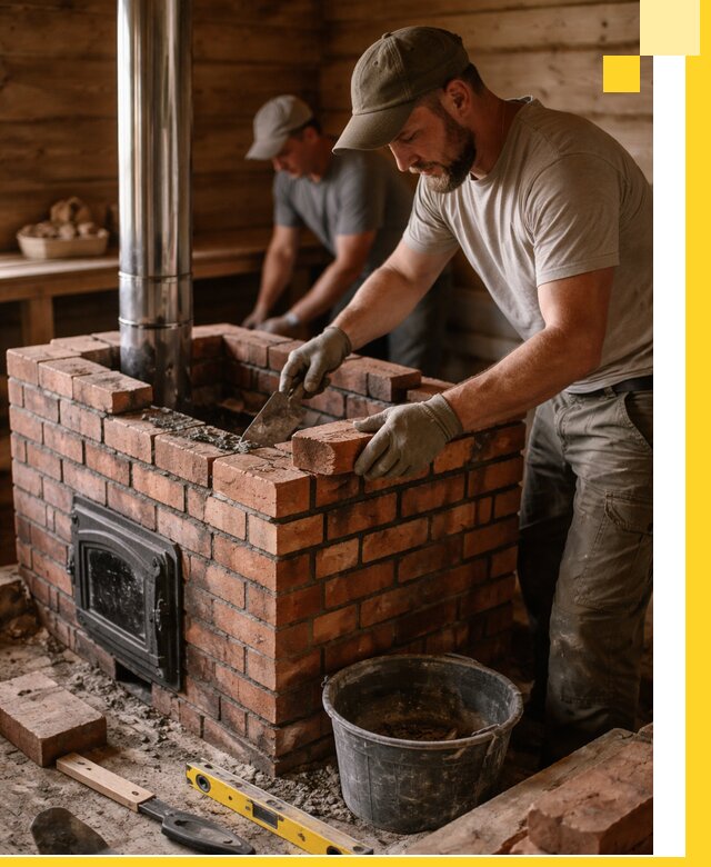 Кирпичные печи для бани под ключ в Геленджике, проект и монтаж