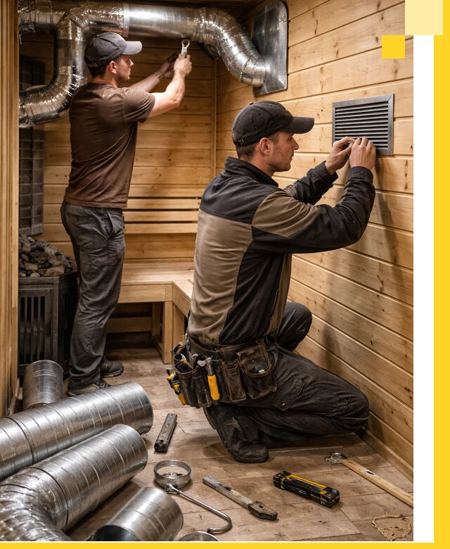 Проектирование и монтаж вентиляции бани в Геленджике под ключ