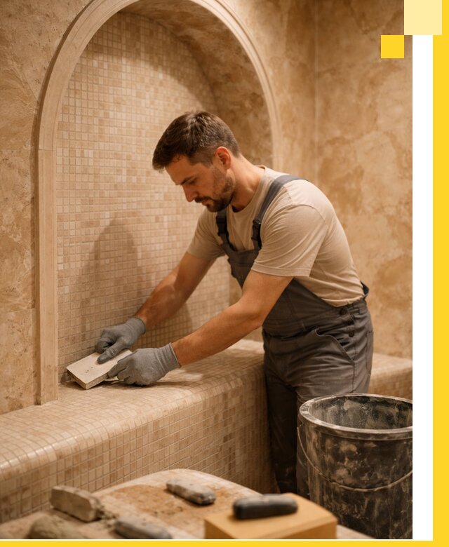 Профессиональная отделка хамамов с мозаикой под ключ в Геленджике